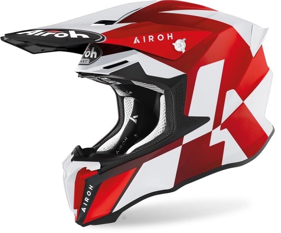 Casco Airoh enduro Aviator 3 Rainbow bianco, blu e rosso