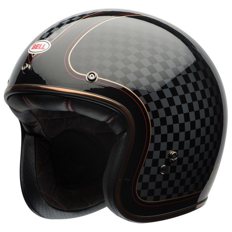 BELL CASCO VINTAGE JET CUSTOM 500 GRSD CHECK IT GLOSS BLACK - GOLD